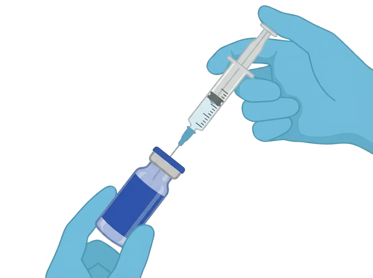 Injecting bacteriostatic water into peptide vial slowly